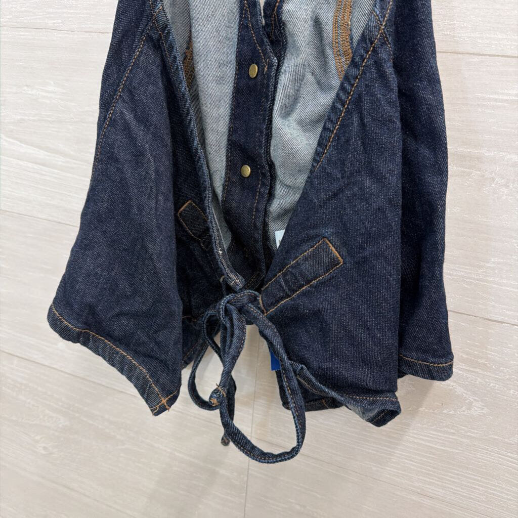 American Eagle Dark Wash Denim Halter Neck Open Back Top Large