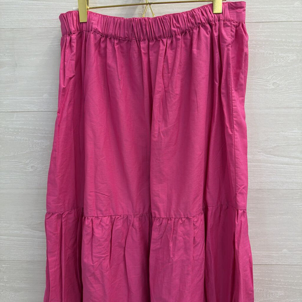 Japna Pink Cropped Top/ Maxi Skirt Set Large
