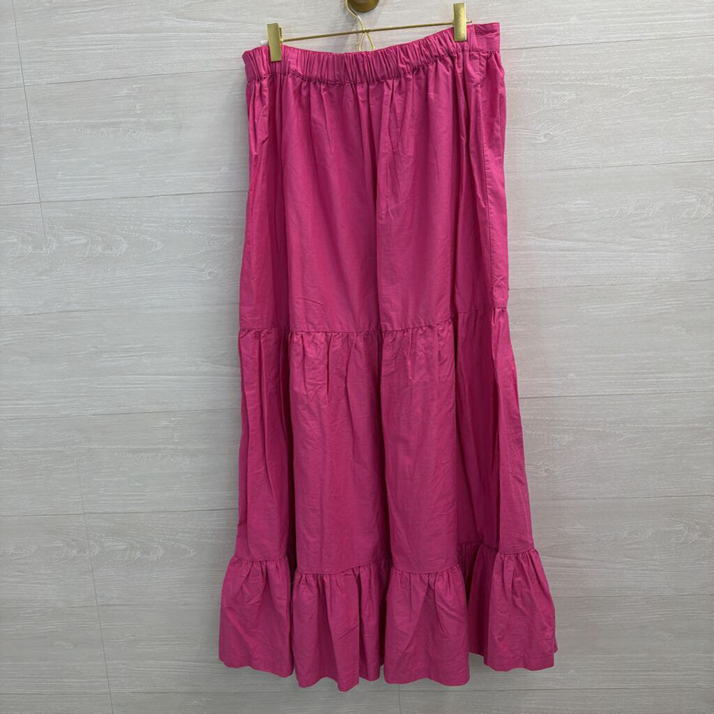 Japna Pink Cropped Top/ Maxi Skirt Set Large