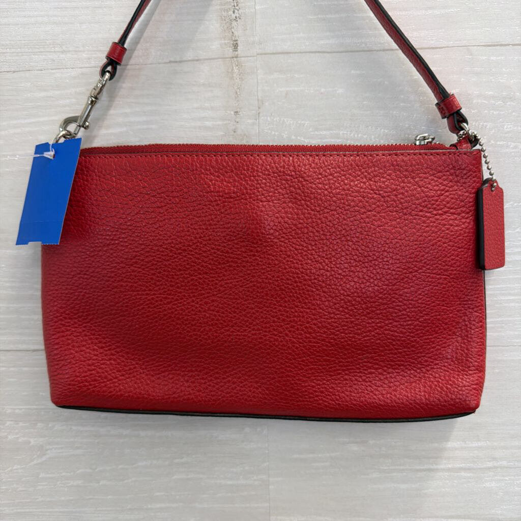 Coach Red Pebbled Leather Charlie Pouch Purse
