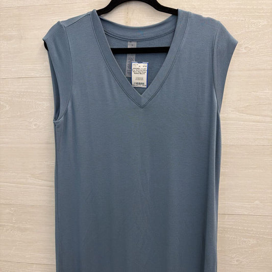 Soft Blue Short Sleeve Maxi Dress Medium