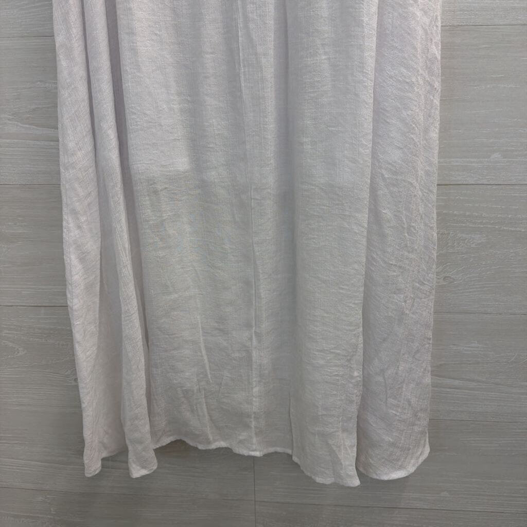 Zac and Rachel White Button Front Midi Skirt Small