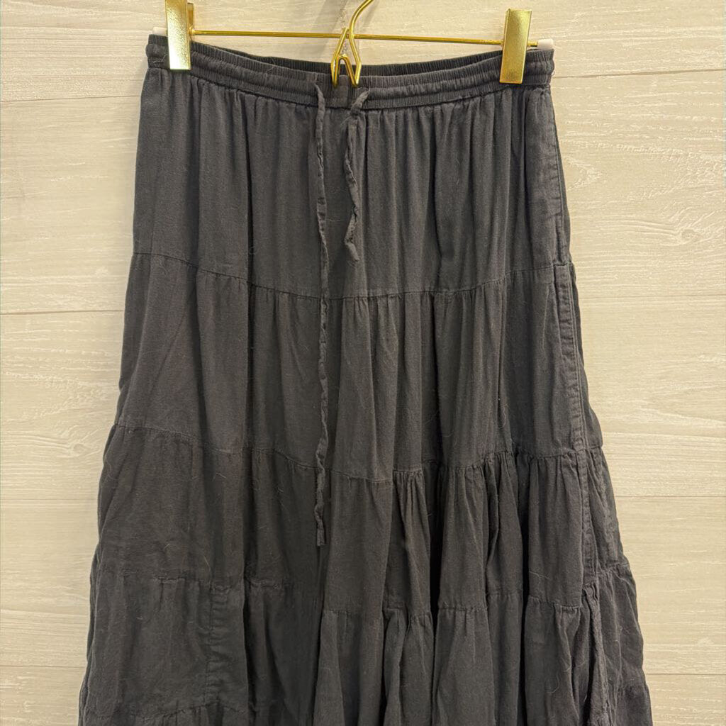 Jane Ashley Black Midi Skirt Large Petite