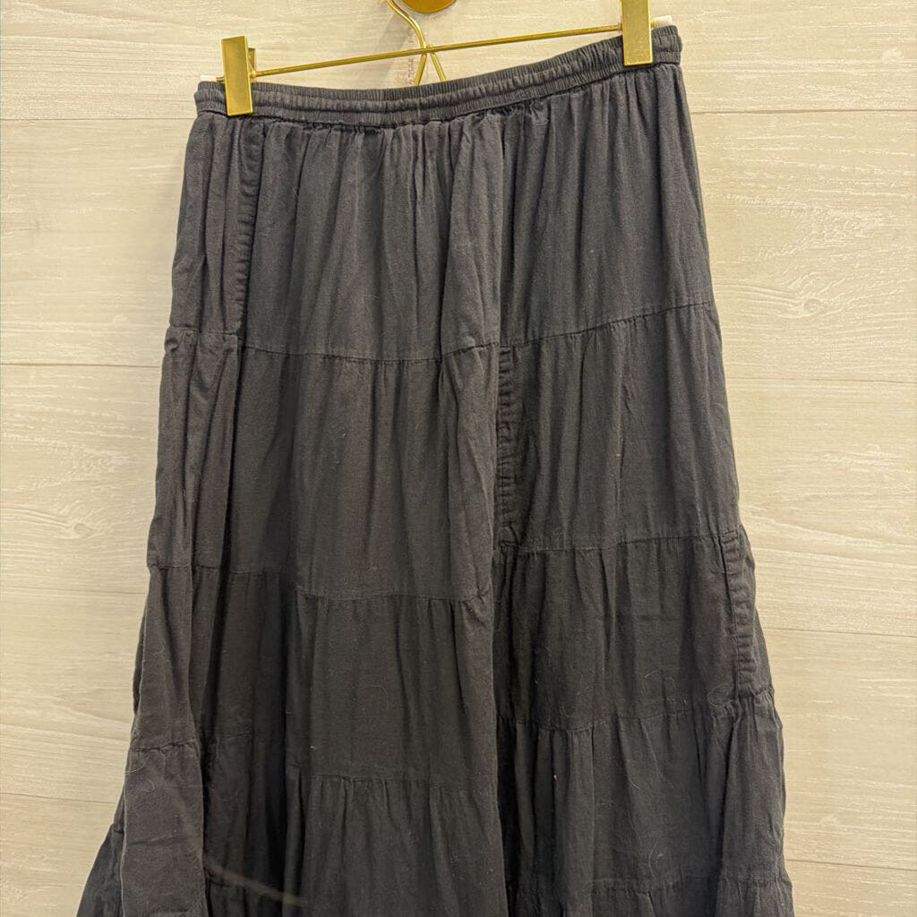 Jane Ashley Black Midi Skirt Large Petite