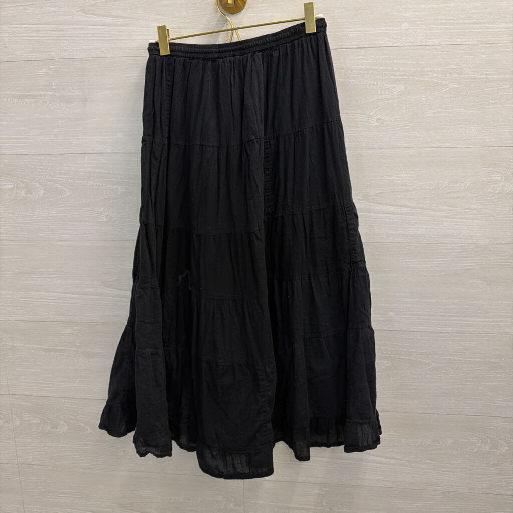 Jane Ashley Black Midi Skirt Large Petite