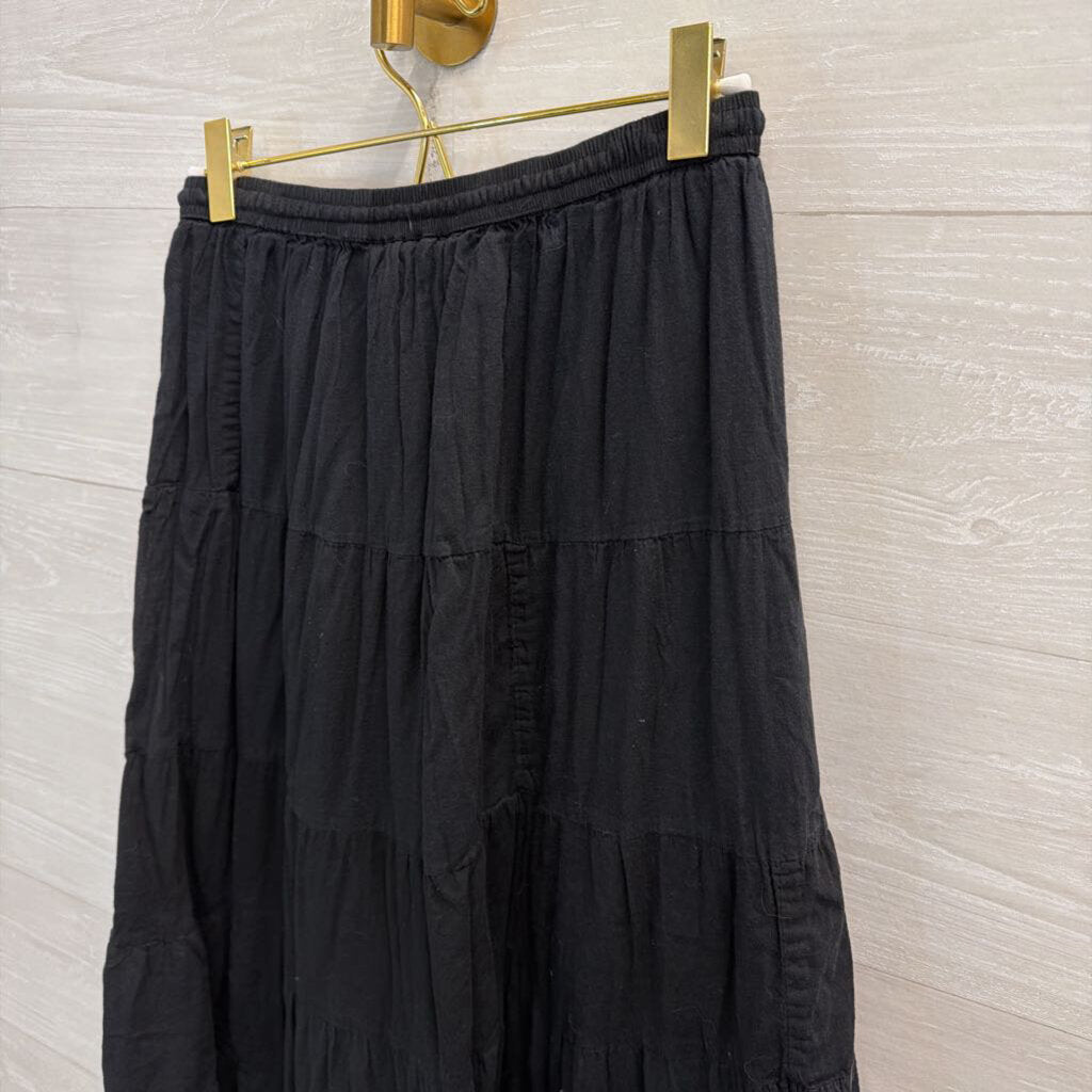 Jane Ashley Black Midi Skirt Large Petite