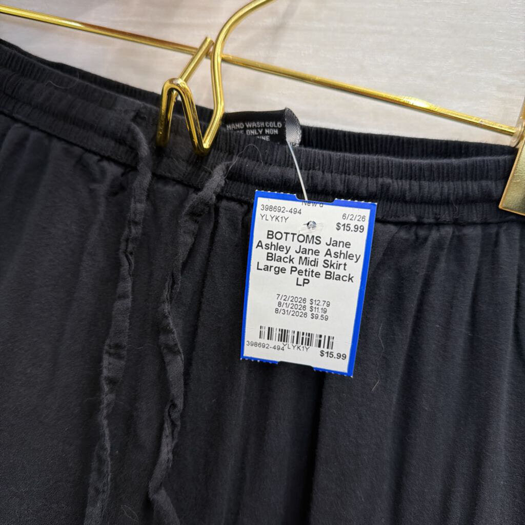 Jane Ashley Black Midi Skirt Large Petite