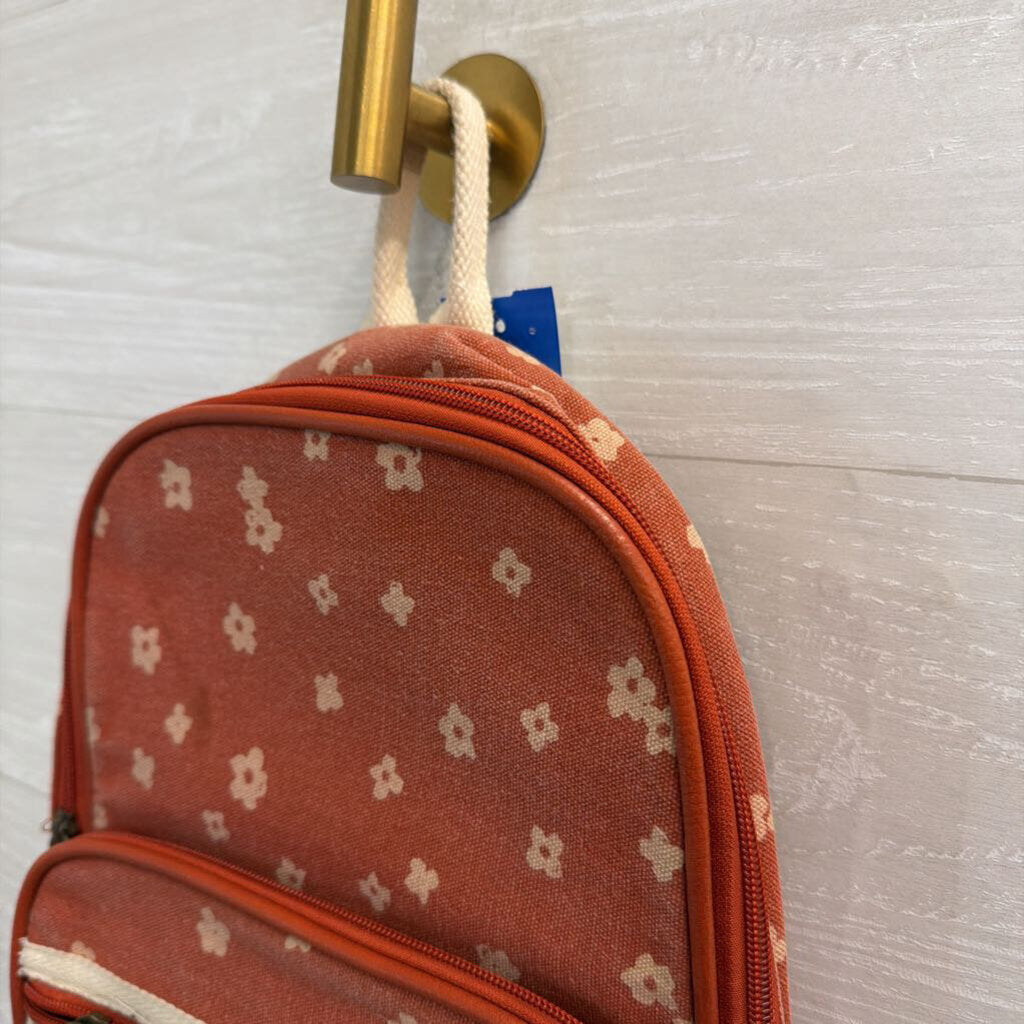Typo Orange Flower Print Nano Backpack