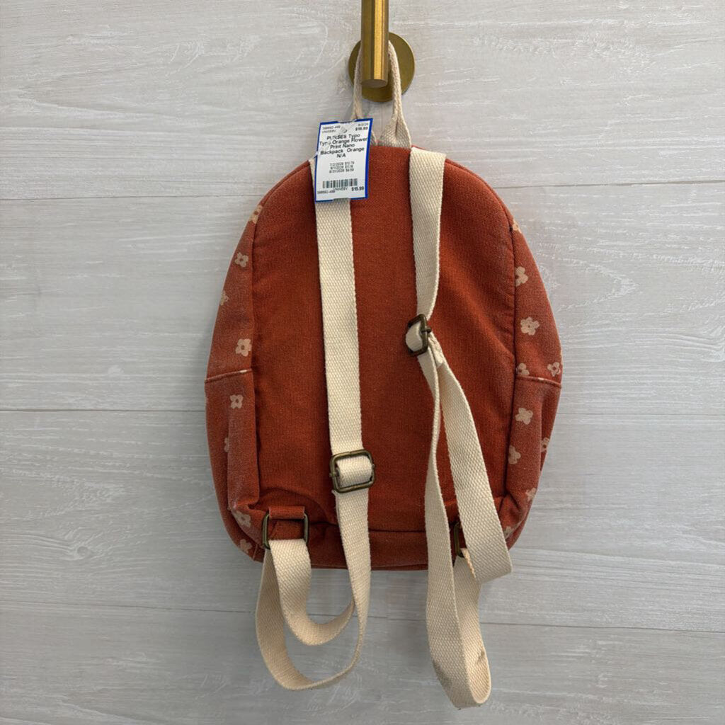 Typo Orange Flower Print Nano Backpack