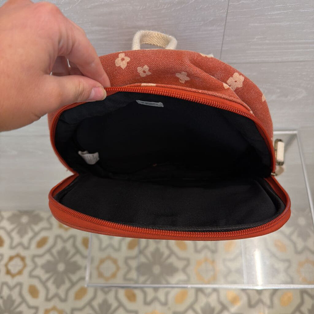 Typo Orange Flower Print Nano Backpack