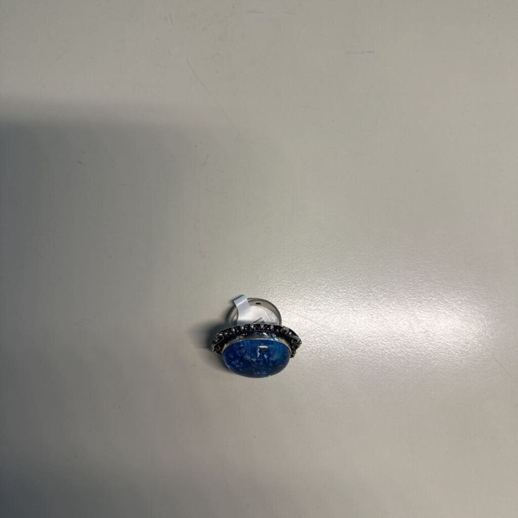 Sterling Silver Blue Stone Statement Ring