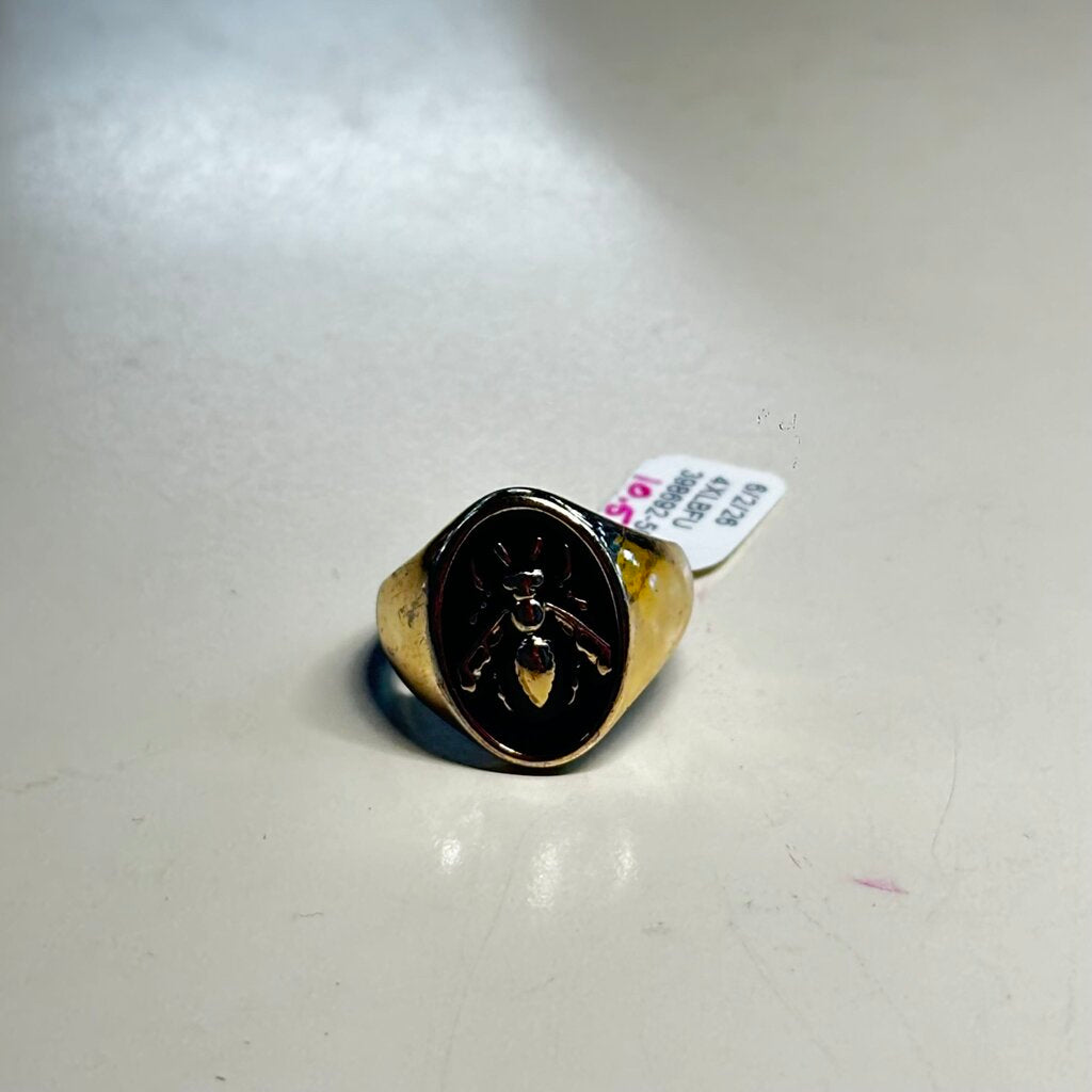 Silver/ Black Bee Statement Ring