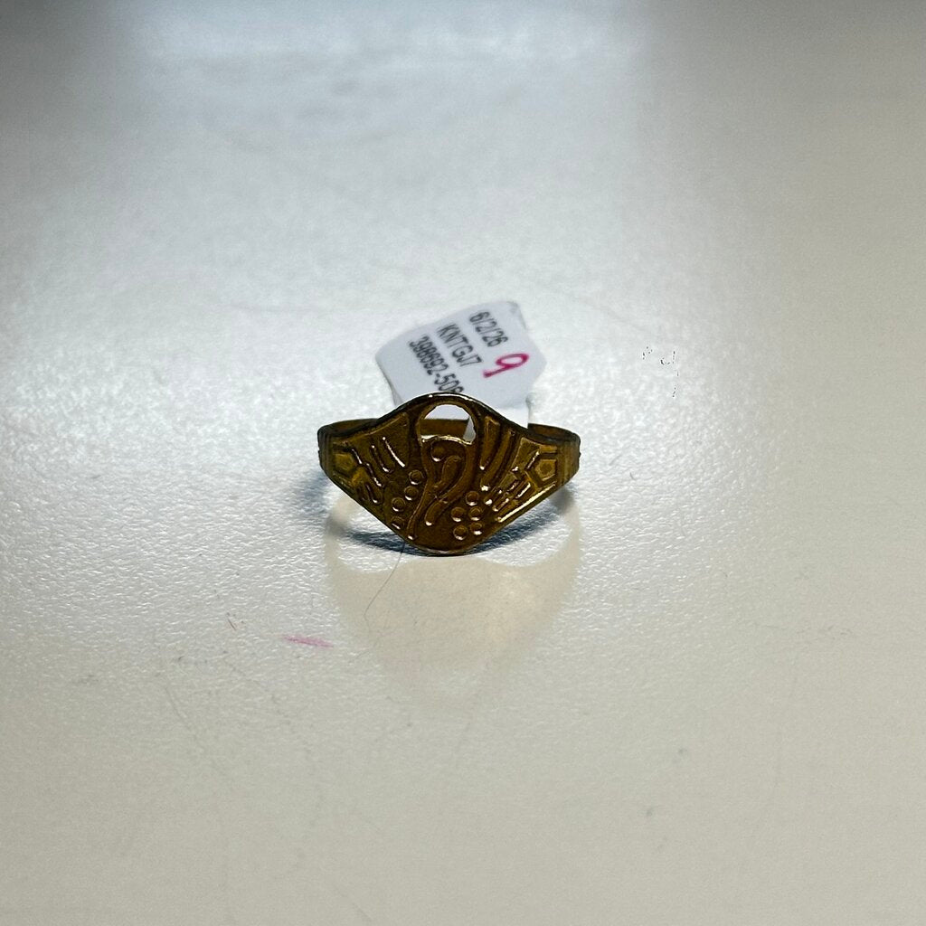 Gold Swam Print Ring 4