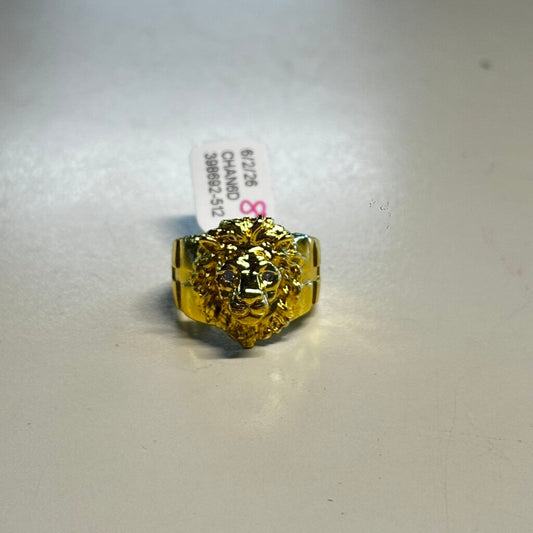 Gold Lion Head Statement Ring