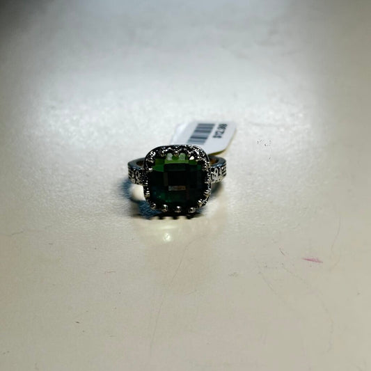 Silver/ Green Stone Statement Ring