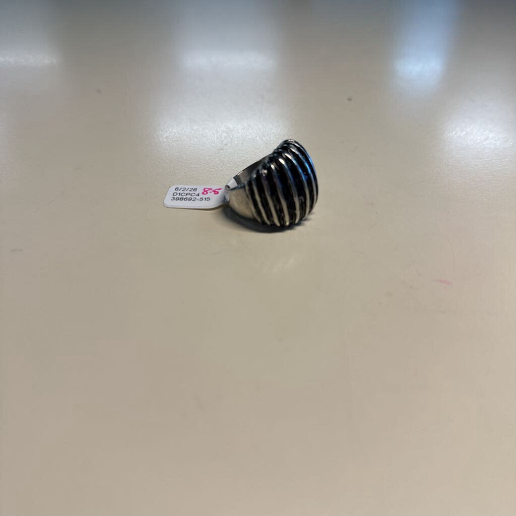 Silver/ Black Metal Statement Ring