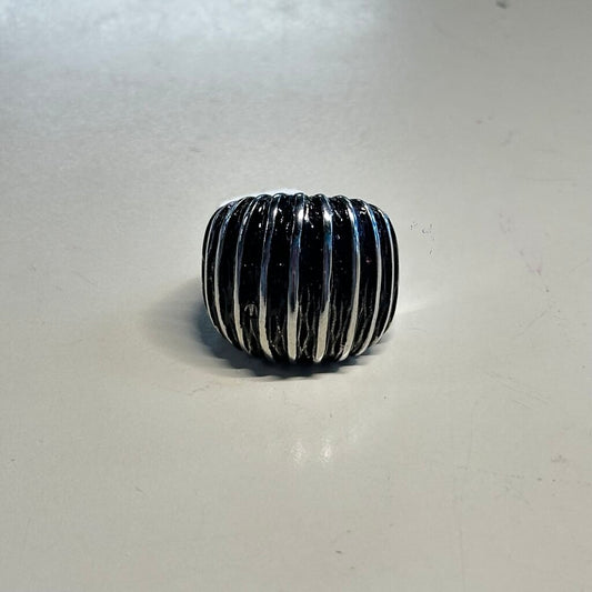 Silver/ Black Metal Statement Ring