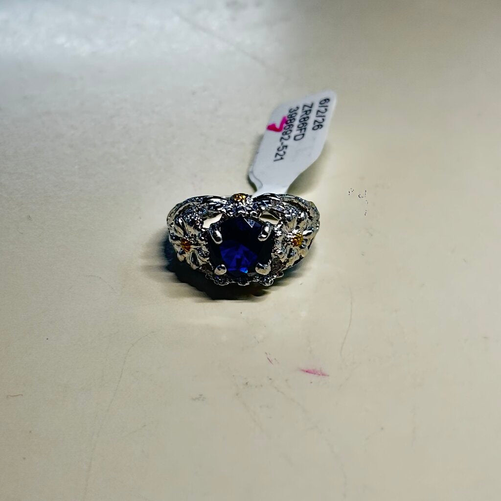Silver/ Blue Stone Statement Ring