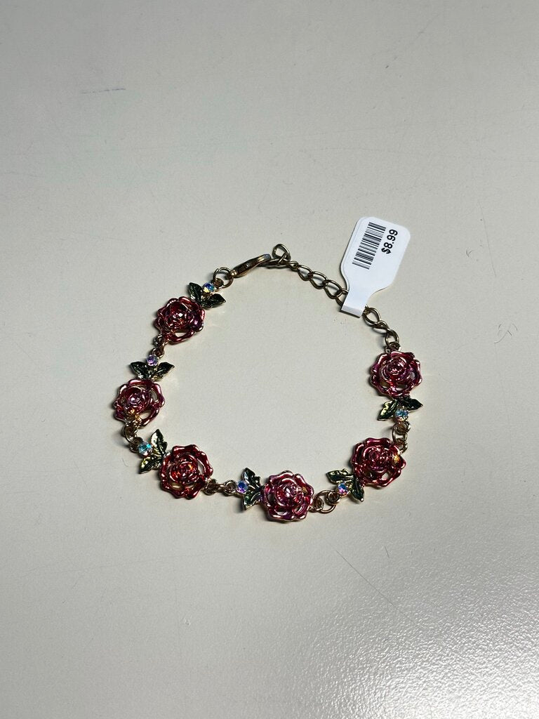 Gold/ Pink Rose Bracelet