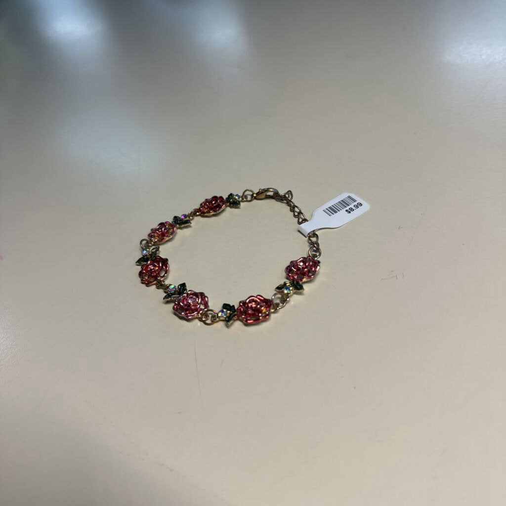 Gold/ Pink Rose Bracelet