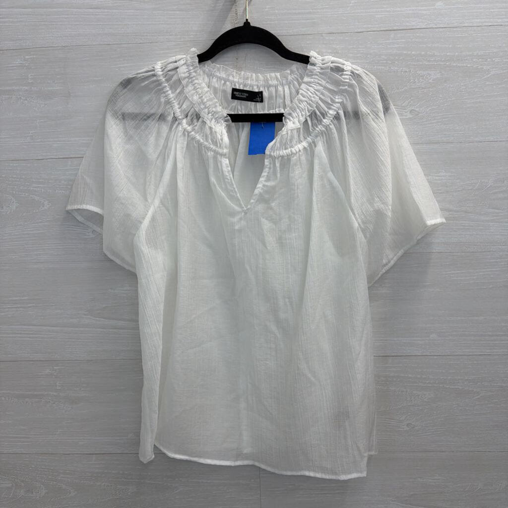 Simply Vera White Short Sleeve Top Large
