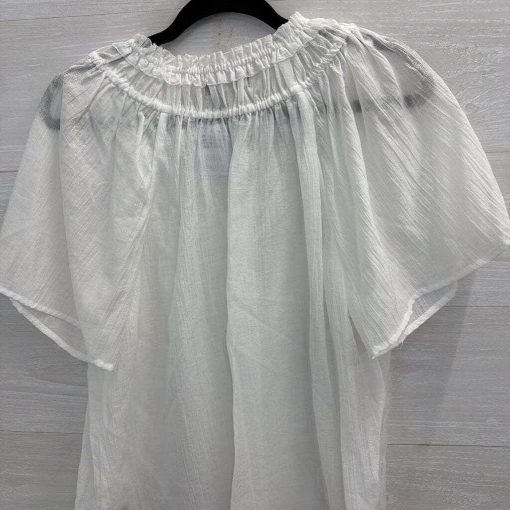Simply Vera White Short Sleeve Top Large