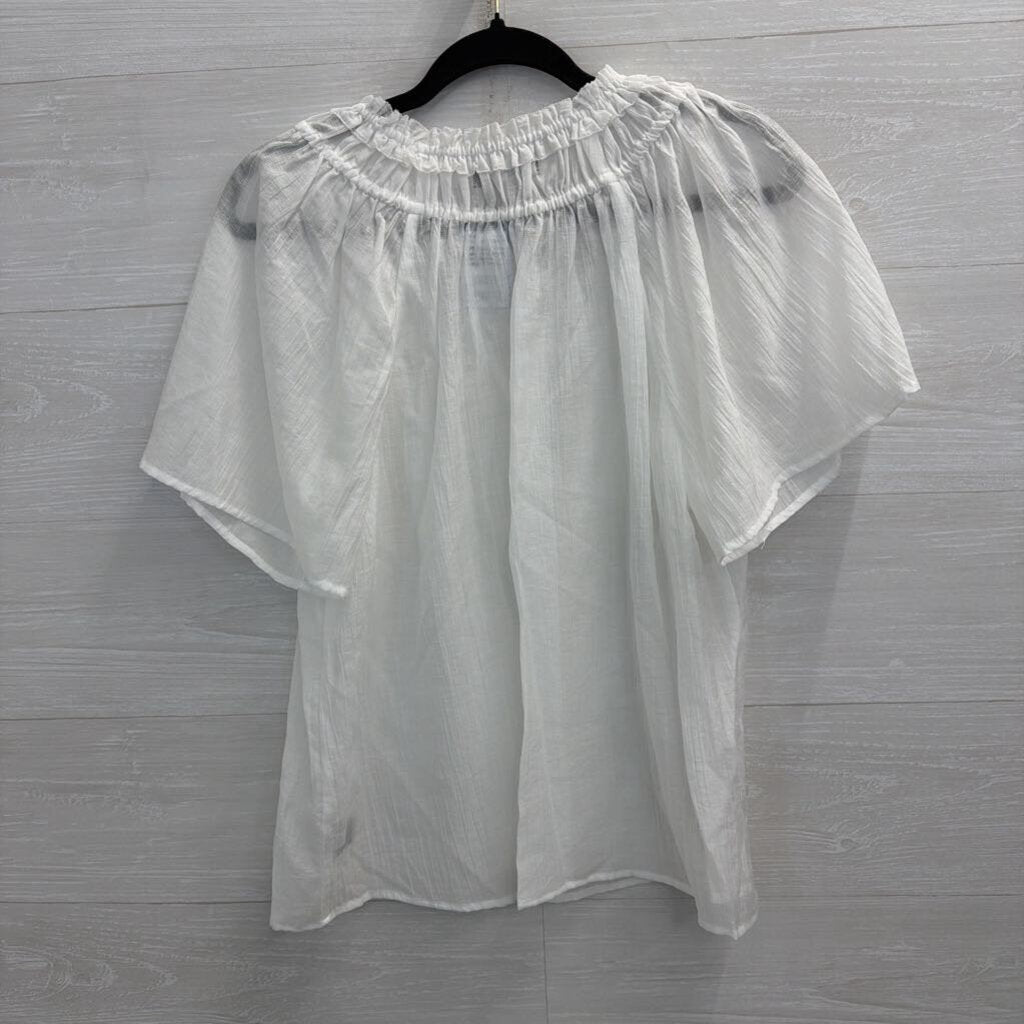 Simply Vera White Short Sleeve Top Large
