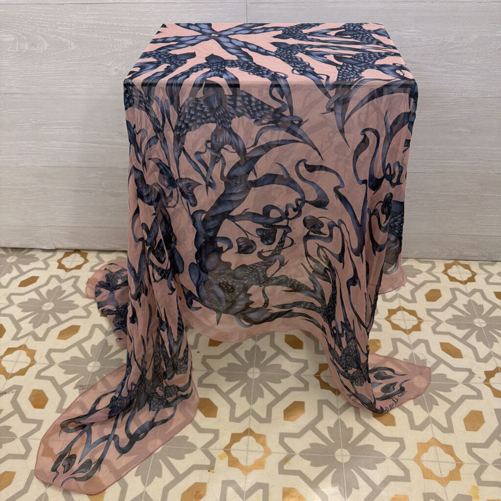 Alexander McQueen Pink/ Navy Print Scarf