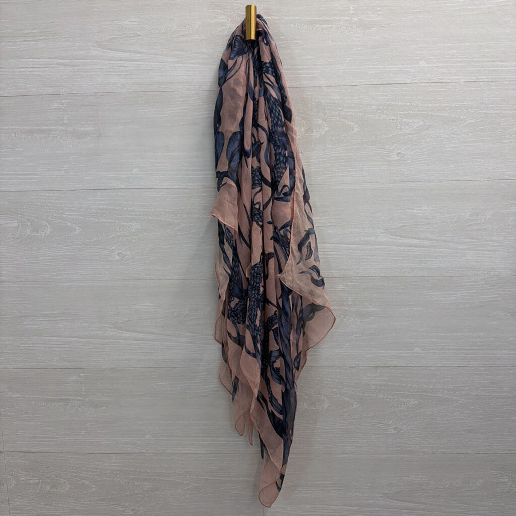 Alexander McQueen Pink/ Navy Print Scarf