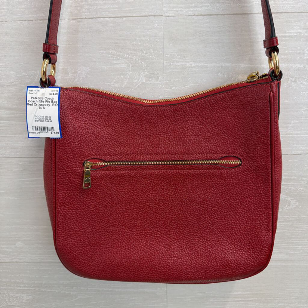 Coach Ellie File Bag Red Crossbody