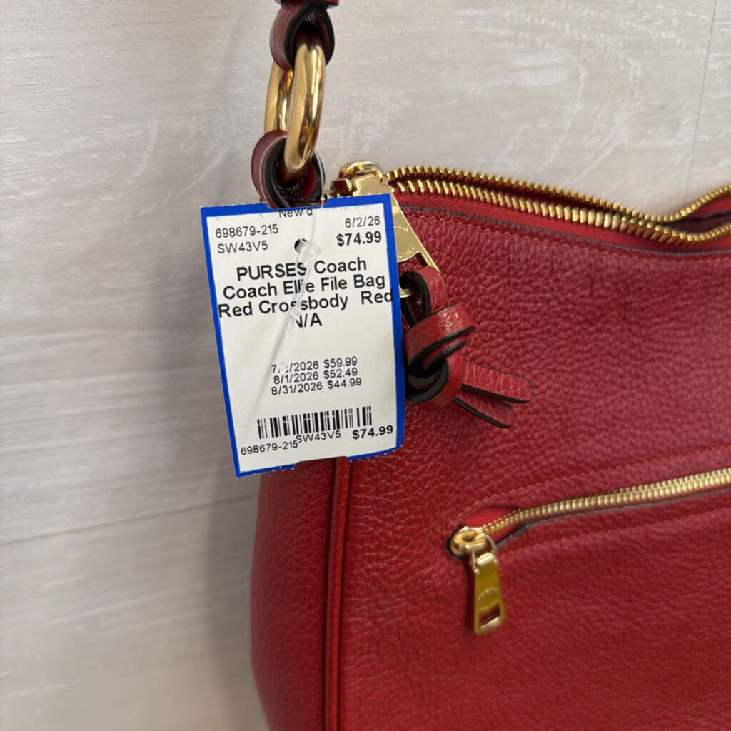 Coach Ellie File Bag Red Crossbody
