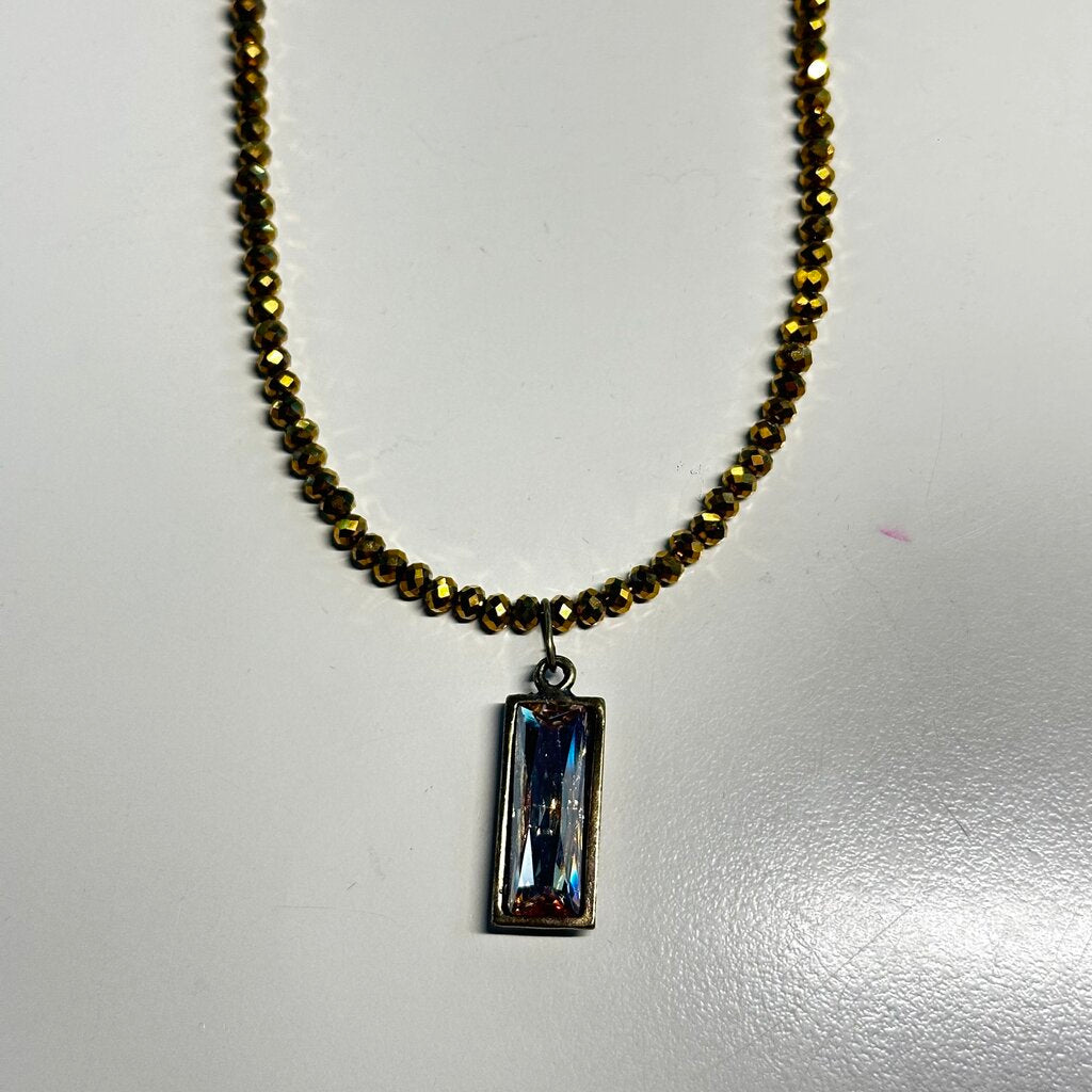 Gold Beaded Statement Necklace