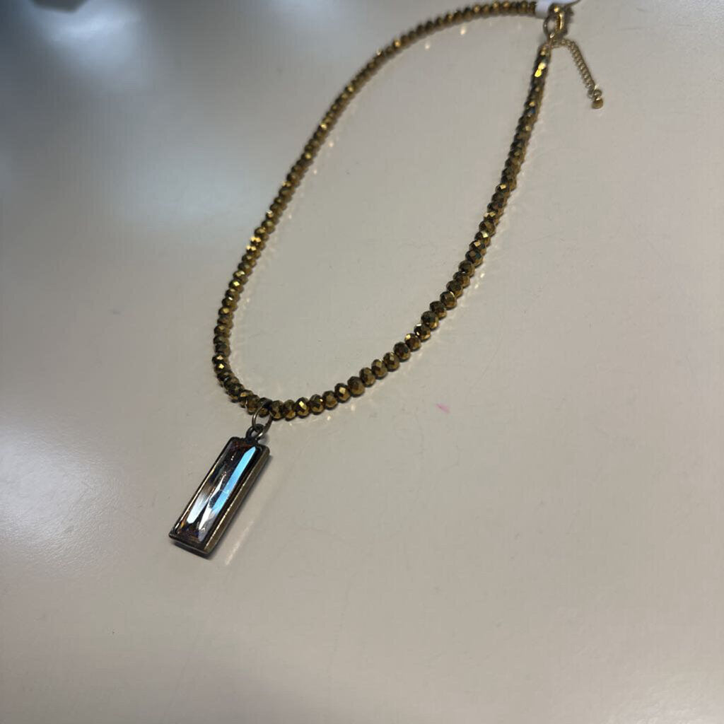 Gold Beaded Statement Necklace