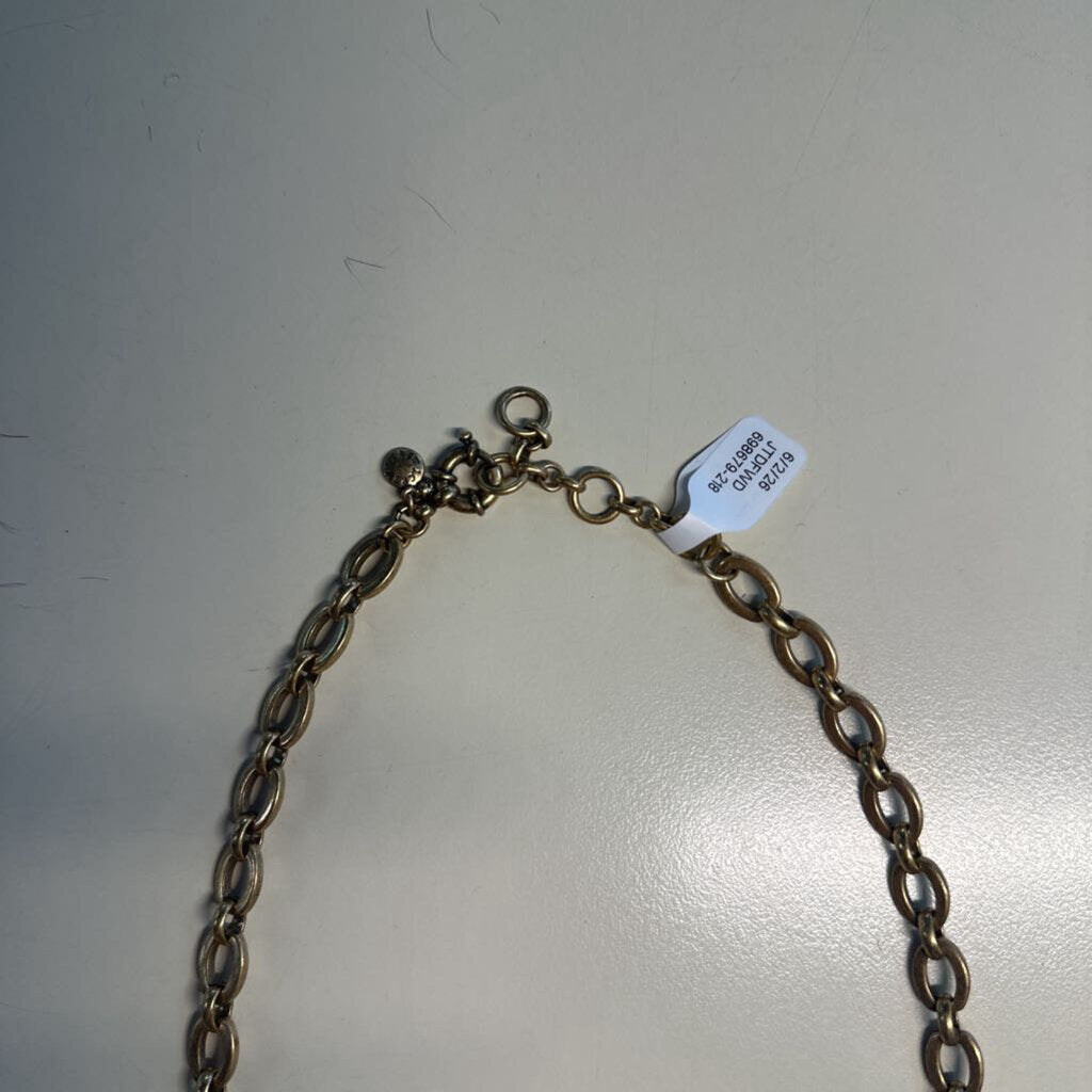 J Crew Gold/ Purple Stone Statement Necklace