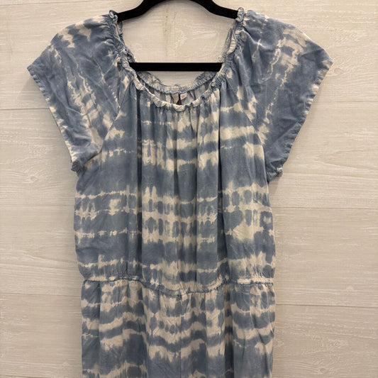 SO Blue/ White Tie Dye Short Sleeve Jumpsuit 20