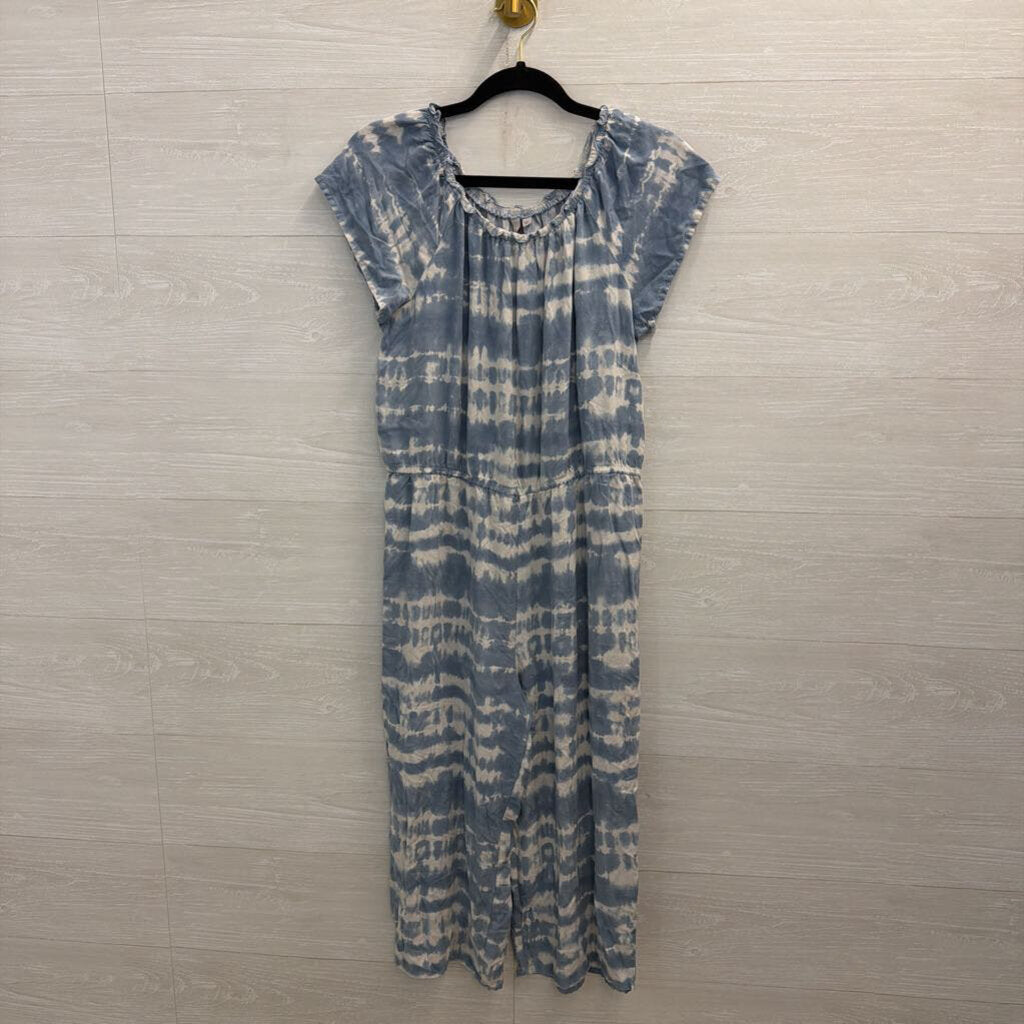 SO Blue/ White Tie Dye Short Sleeve Jumpsuit 20