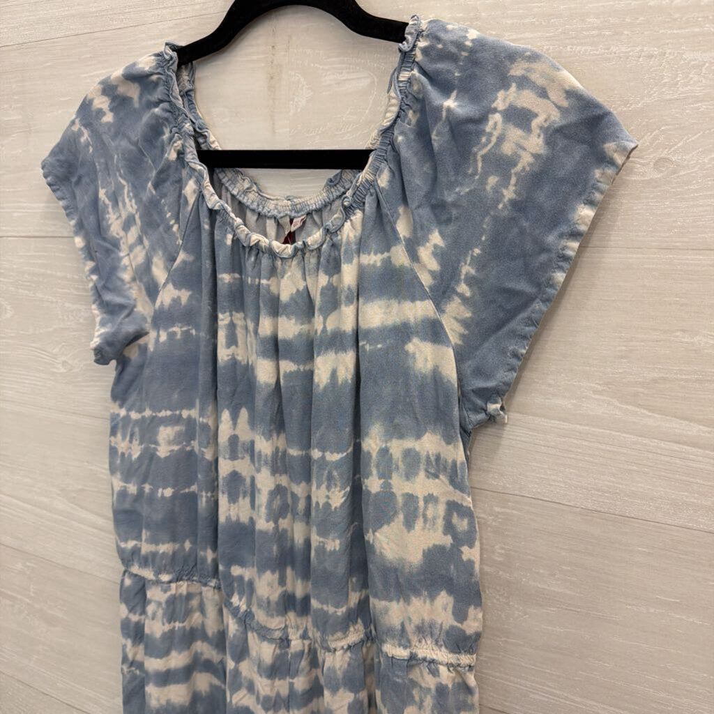 SO Blue/ White Tie Dye Short Sleeve Jumpsuit 20