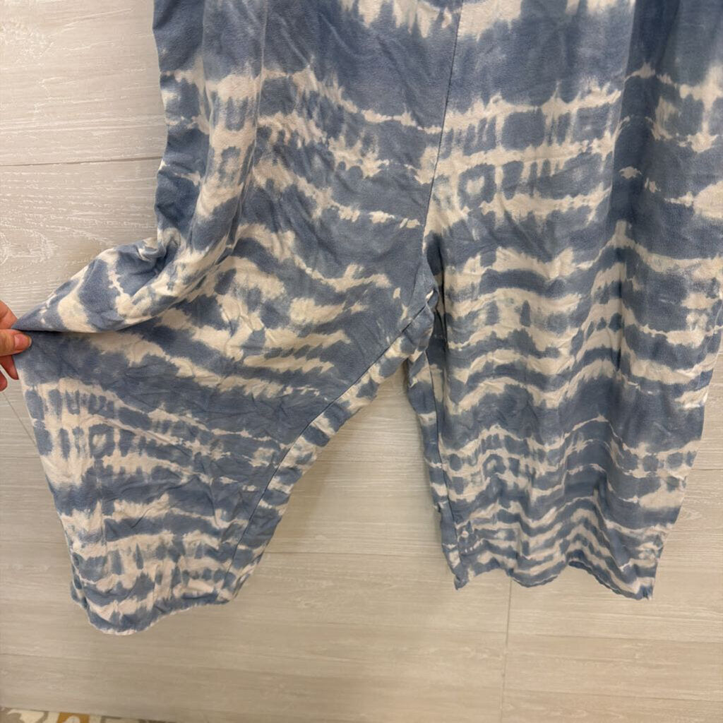 SO Blue/ White Tie Dye Short Sleeve Jumpsuit 20