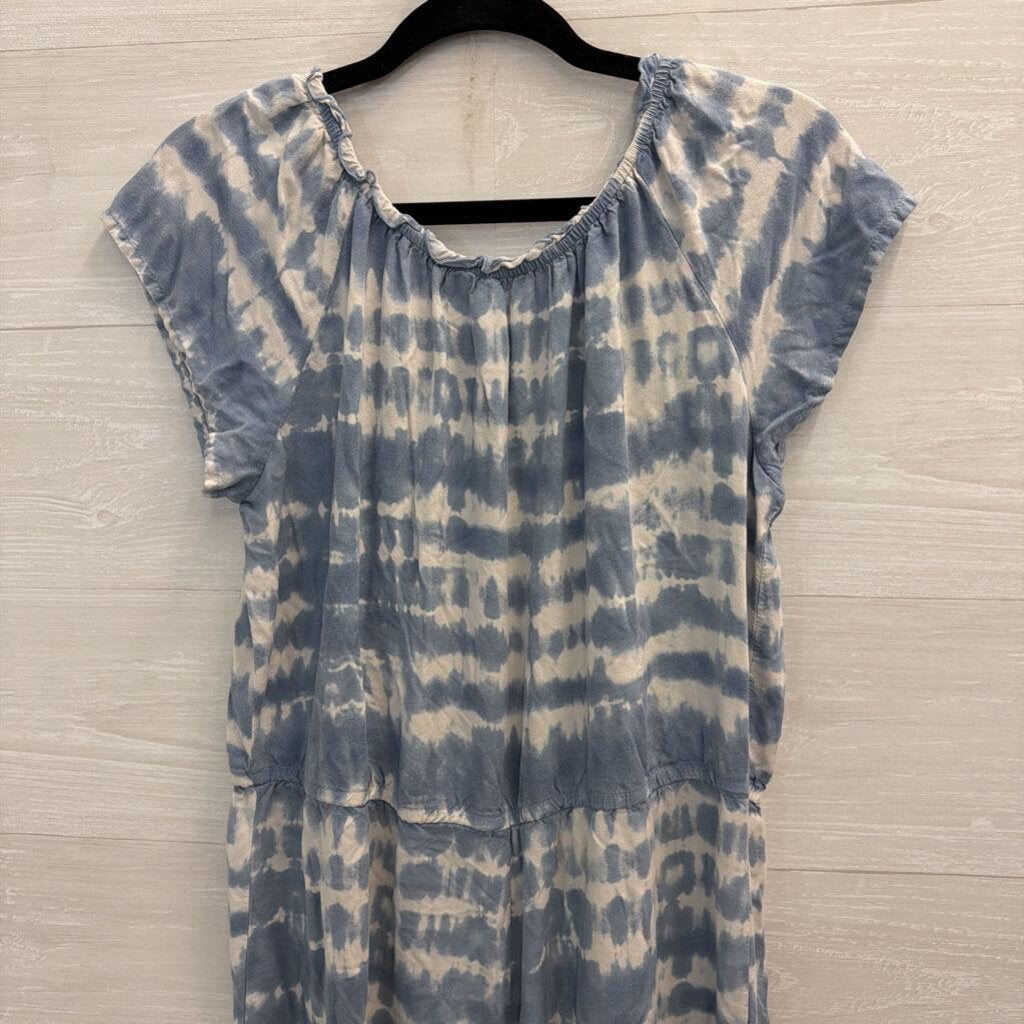 SO Blue/ White Tie Dye Short Sleeve Jumpsuit 20