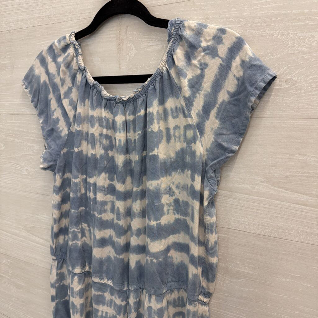 SO Blue/ White Tie Dye Short Sleeve Jumpsuit 20