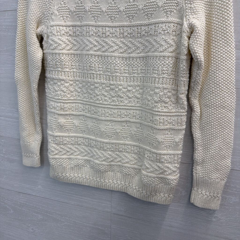 Talbots Cream Knit Long Sleeve Sweater Top Small Petite