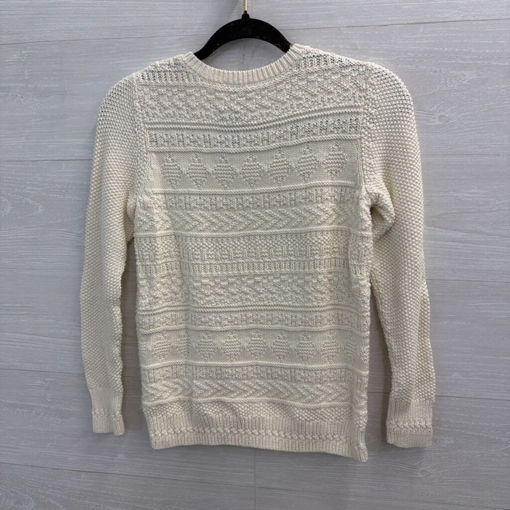 Talbots Cream Knit Long Sleeve Sweater Top Small Petite