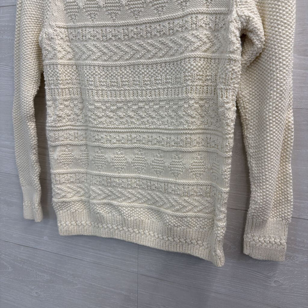 Talbots Cream Knit Long Sleeve Sweater Top Small Petite