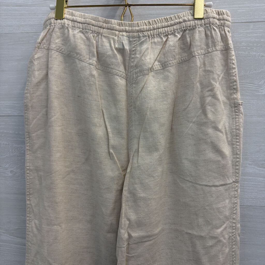 Lemon Grass Beige/ Multi Embroidered Safari Top/ Pants Set Large