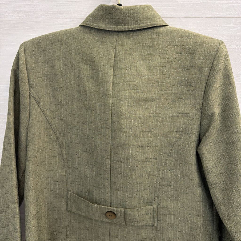 Sag Harbor Green Jacket Top/ Trouser Pants Set 8 Petite