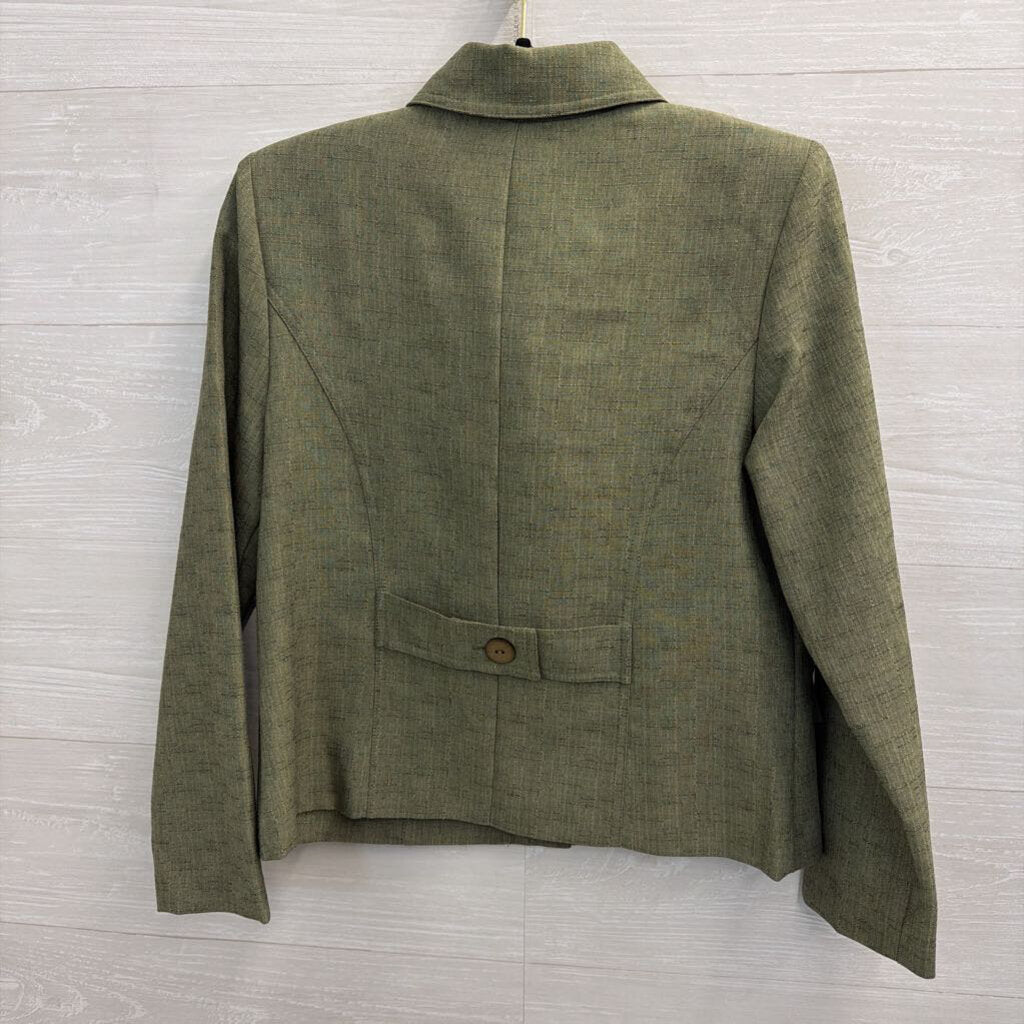 Sag Harbor Green Jacket Top/ Trouser Pants Set 8 Petite