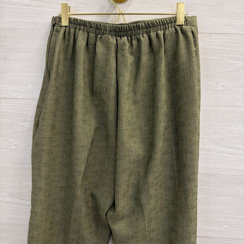 Sag Harbor Green Jacket Top/ Trouser Pants Set 8 Petite