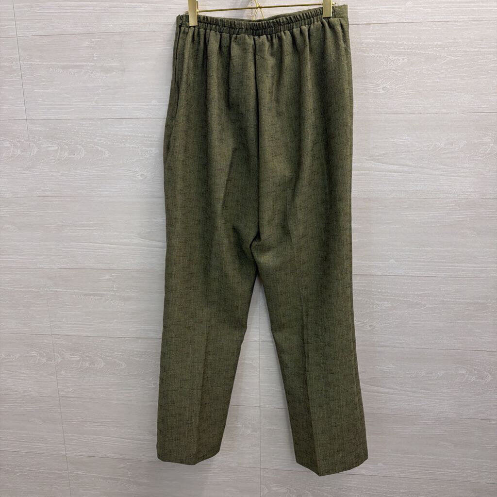Sag Harbor Green Jacket Top/ Trouser Pants Set 8 Petite