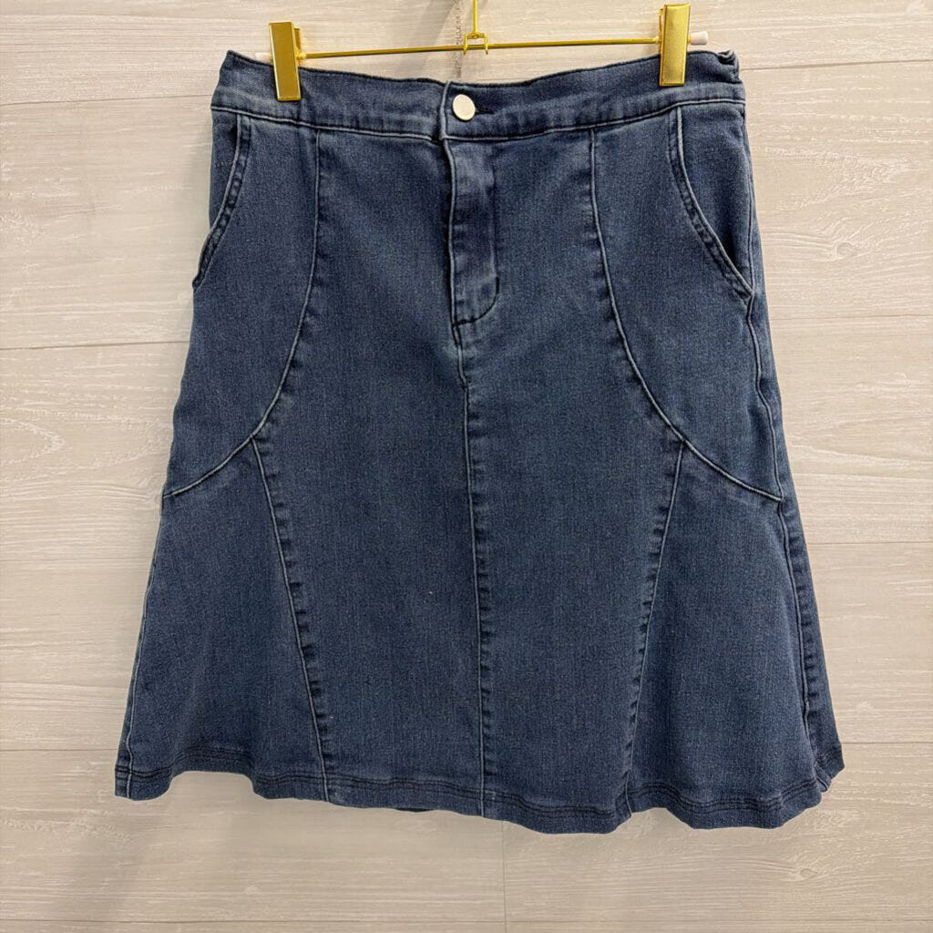 Kancy Kole Denim Midi Skirt Medium