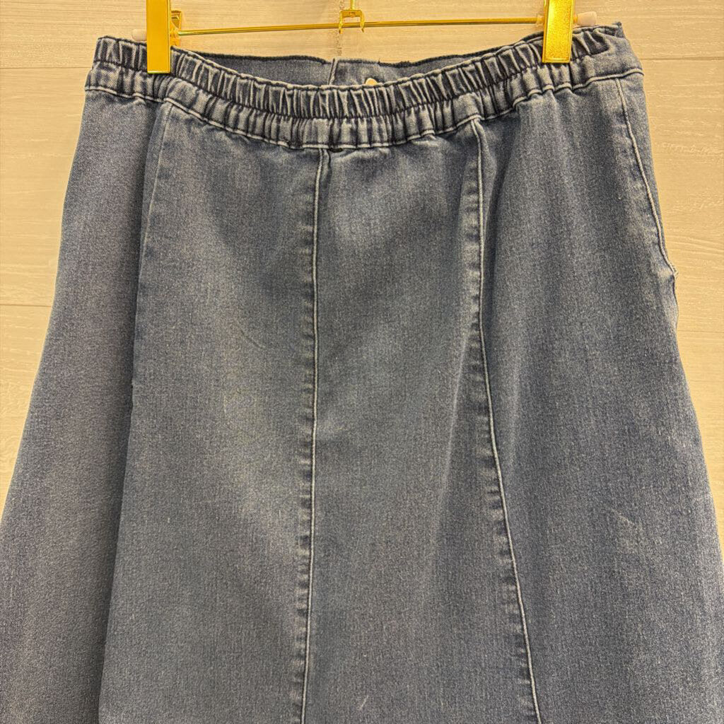 Kancy Kole Denim Midi Skirt Medium